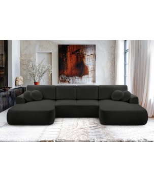 Narożnik VELO XL wolnostojący układ U z funkcją spania w tkaninie Coral 60 DomoHome