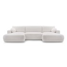 Narożnik FUEGO XL wolnostojący układ U z funkcją spania w tkaninie Bubble 01 DomoHome