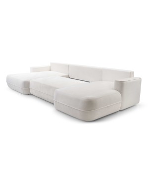 Narożnik FUEGO XL wolnostojący układ U z funkcją spania w tkaninie Bubble 01 DomoHome