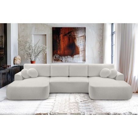 Narożnik VELO XL wolnostojący układ U z funkcją spania w tkaninie Coral 65 DomoHome