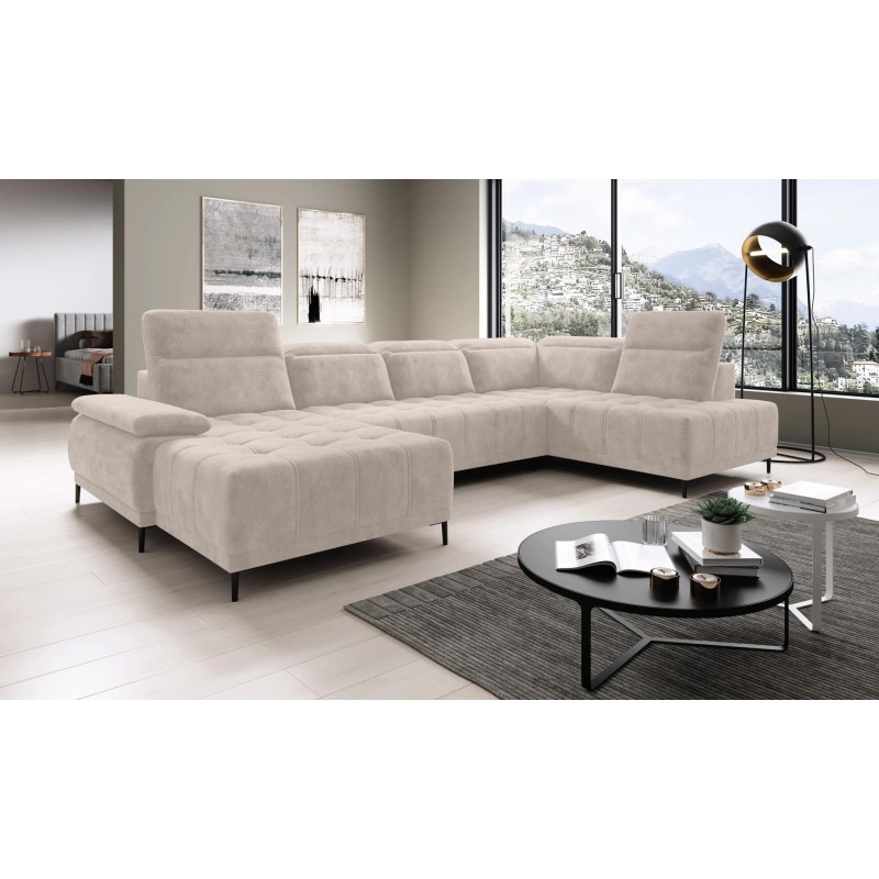 Narożnik FOCUS XL z elektryczną regulacją siedziska Prawostronny w tkaninie w tkaninie SALVADOR 02 WERSAL