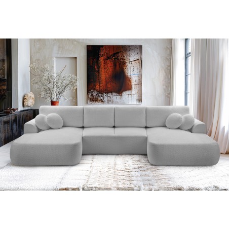 Narożnik VELO XL wolnostojący układ U z funkcją spania w tkaninie Coral 75 DomoHome