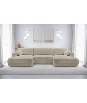 Narożnik FUEGO XL wolnostojący układ U z funkcją spania w tkaninie Bubble 03 DomoHome