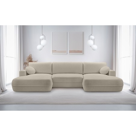 Narożnik FUEGO XL wolnostojący układ U z funkcją spania w tkaninie Bubble 03 DomoHome