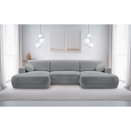 Narożnik FUEGO XL wolnostojący układ U z funkcją spania w tkaninie Bubble 06 DomoHome