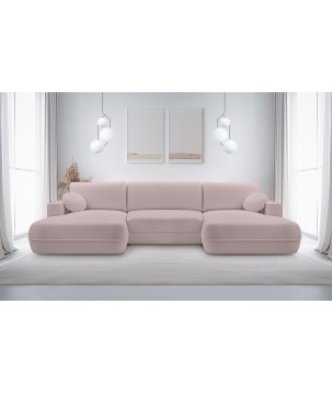 Narożnik FUEGO XL wolnostojący układ U z funkcją spania w tkaninie Bubble 08 DomoHome