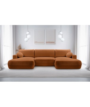 Narożnik FUEGO XL wolnostojący układ U z funkcją spania w tkaninie Bubble 10 DomoHome