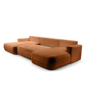 Narożnik FUEGO XL wolnostojący układ U z funkcją spania w tkaninie Bubble 10 DomoHome