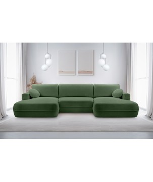 Narożnik FUEGO XL wolnostojący układ U z funkcją spania w tkaninie Bubble 12 DomoHome