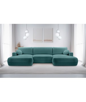 Narożnik FUEGO XL wolnostojący układ U z funkcją spania w tkaninie Bubble 14 DomoHome