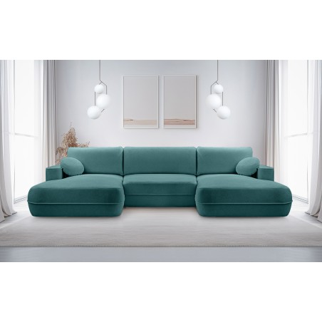 Narożnik FUEGO XL wolnostojący układ U z funkcją spania w tkaninie Bubble 14 DomoHome