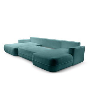 Narożnik FUEGO XL wolnostojący układ U z funkcją spania w tkaninie Bubble 14 DomoHome