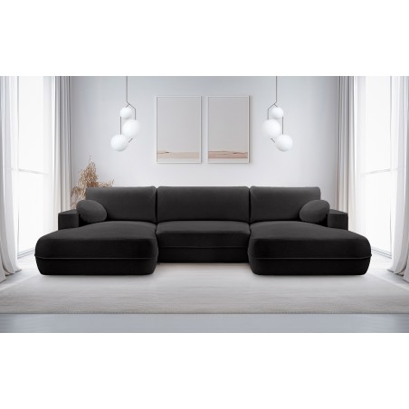 Narożnik FUEGO XL wolnostojący układ U z funkcją spania w tkaninie Bubble 17 DomoHome