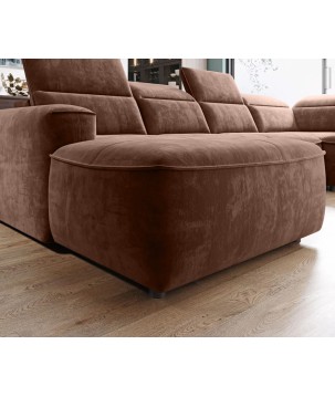 Narożnik COLOMBO XL z elektryczną regulacją siedziska Lewostronny w tkaninie PALLADIUM 08 WERSAL