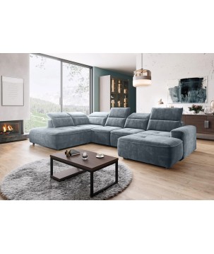 Narożnik COLOMBO XL z elektryczną regulacją siedziska Lewostronny w tkaninie PALLADIUM 15 WERSAL