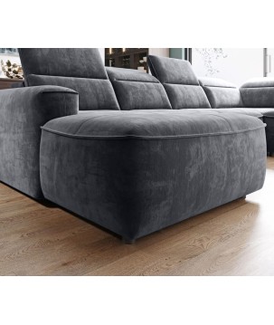 Narożnik COLOMBO XL z elektryczną regulacją siedziska Prawostronny w tkaninie PALLADIUM 16 WERSAL