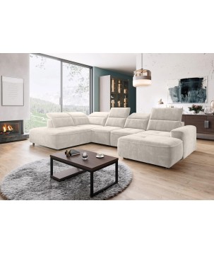 Narożnik COLOMBO XL Lewostronny z elektryczną regulacją siedziska w tkaninie PALLADIUM 02 WERSAL