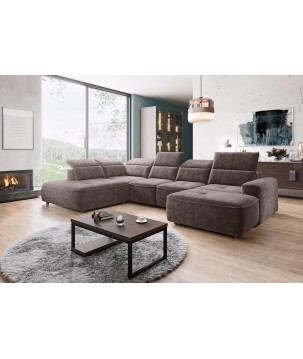 Narożnik COLOMBO XL Lewostronny z elektryczną regulacją siedziska w tkaninie PALLADIUM 05 WERSAL