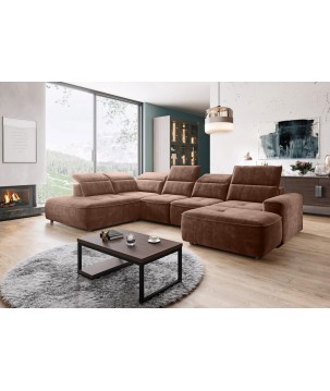 Narożnik COLOMBO XL Lewostronny z elektryczną regulacją siedziska w tkaninie PALLADIUM 08 WERSAL