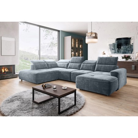 Narożnik COLOMBO XL Lewostronny z elektryczną regulacją siedziska w tkaninie PALLADIUM 15 WERSAL