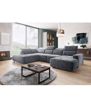 Narożnik COLOMBO XL Lewostronny z elektryczną regulacją siedziska w tkaninie PALLADIUM 16 WERSAL