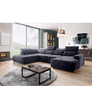 Narożnik COLOMBO XL Lewostronny z elektryczną regulacją siedziska w tkaninie PALLADIUM 19 WERSAL