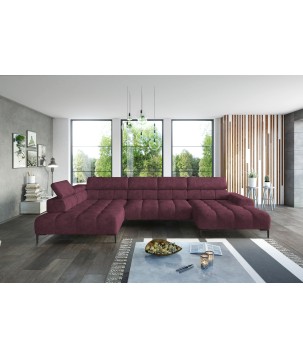 Narożnik PLAZA XL Lewostronny Elektryczna regulacja Tkanina MONOLITH 69 WERSAL