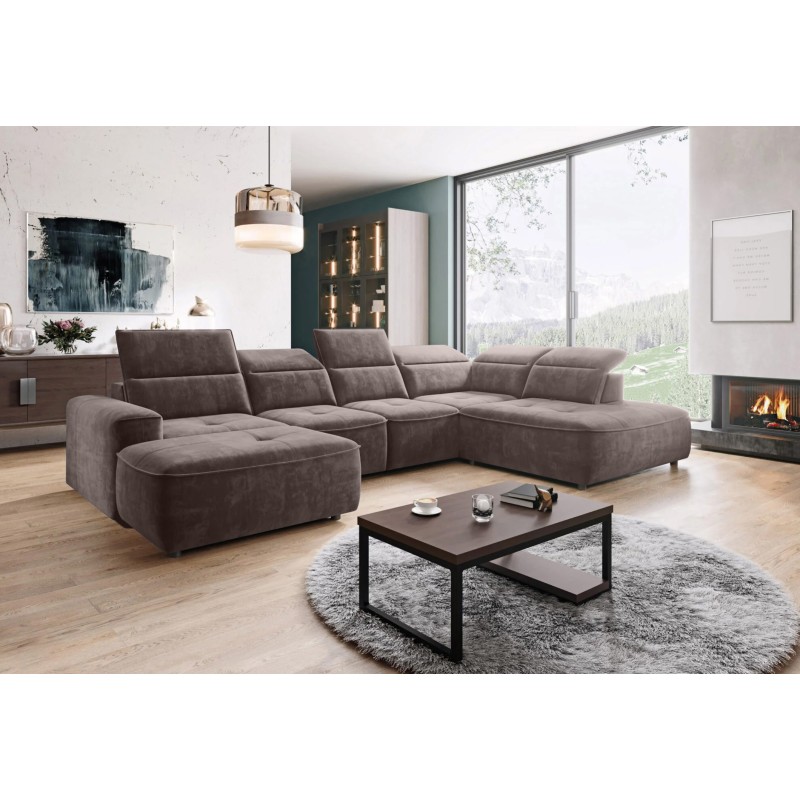 Narożnik COLOMBO XL Prawostronny z elektryczną regulacją siedziska w tkaninie PALLADIUM 05 WERSAL