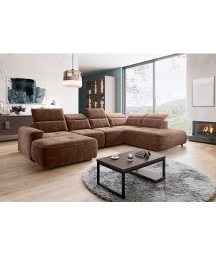 Narożnik COLOMBO XL Prawostronny z elektryczną regulacją siedziska w tkaninie PALLADIUM 08 WERSAL