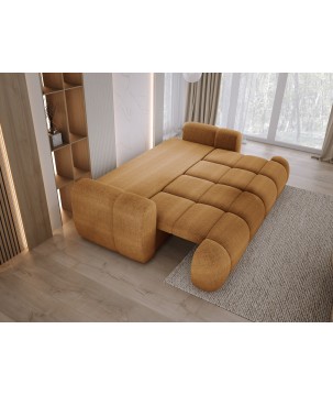 Sofa Kanapa BOMO 3 osobowa z funkcją spania i pojemnikiem w tkaninie EDEN 10 WERSAL