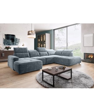 Narożnik COLOMBO XL Prawostronny z elektryczną regulacją siedziska w tkaninie PALLADIUM 15 WERSAL