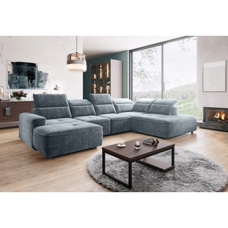 Narożnik COLOMBO XL Prawostronny z elektryczną regulacją siedziska w tkaninie PALLADIUM 15 WERSAL