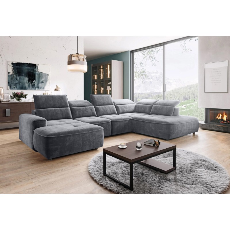 Narożnik COLOMBO XL Prawostronny z elektryczną regulacją siedziska w tkaninie PALLADIUM 16 WERSAL