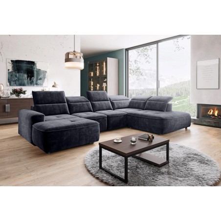 Narożnik COLOMBO XL Prawostronny z elektryczną regulacją siedziska w tkaninie PALLADIUM 19 WERSAL