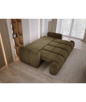 Sofa Kanapa BOMO 3 osobowa z funkcją spania i pojemnikiem w tkaninie SALVADOR 10 WERSAL