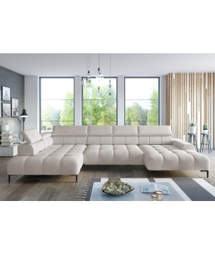 Narożnik PLAZA XL Lewostronny Elektryczna regulacja Tkanina SOLAR 03 WERSAL