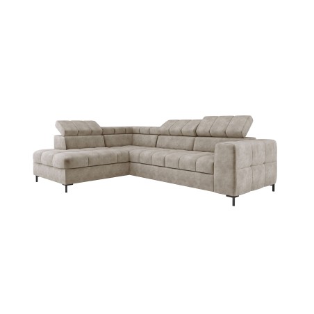 Narożnik PABLOS układ L strona Lewa w tkaninie CLOUD 03 regulowane zagłówki z funkcją spania