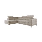 Narożnik PABLOS układ L strona Lewa w tkaninie CLOUD 03 regulowane zagłówki z funkcją spania