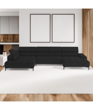 Narożnik PLAZA XL Lewostronny Elektryczna regulacja Tkanina SOLAR 99 WERSAL