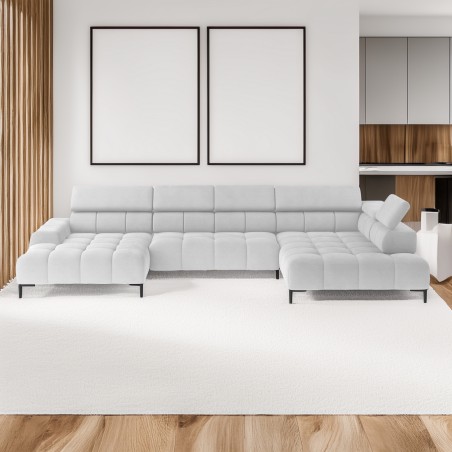 Narożnik PLAZA XL Prawostronny Elektryczna regulacja Tkanina SOLAR 80 WERSAL