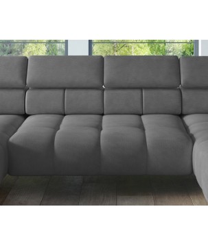 Narożnik PLAZA XL Prawostronny Elektryczna regulacja Tkanina SOLAR 96 WERSAL