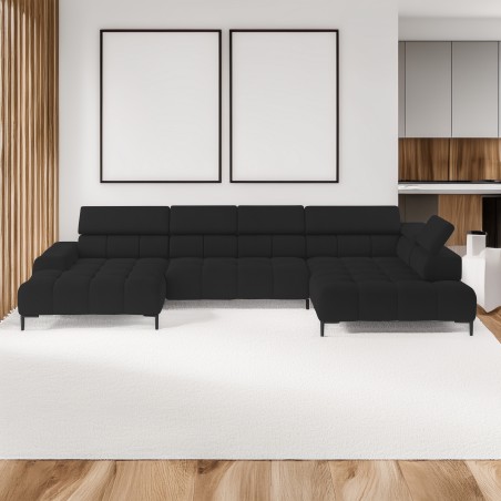 Narożnik PLAZA XL Prawostronny Elektryczna regulacja Tkanina SOLAR 99 WERSAL