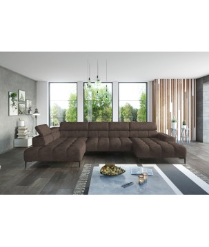 Narożnik PLAZA XL Lewostronny Elektryczna regulacja Tkanina MONOLITH 15 WERSAL