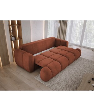 Sofa Kanapa BOMO 3 osobowa z funkcją spania i pojemnikiem w tkaninie SALVADOR 07 WERSAL