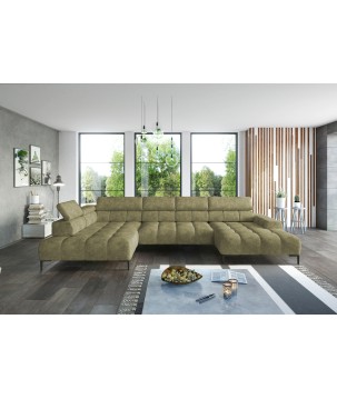 Narożnik PLAZA XL Lewostronny Elektryczna regulacja Tkanina MONOLITH 38 WERSAL