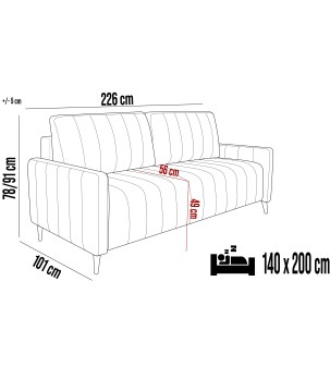 Sofa Kanapa MOLLY 3 osobowa z funkcją spania i pojemnikiem WERSAL