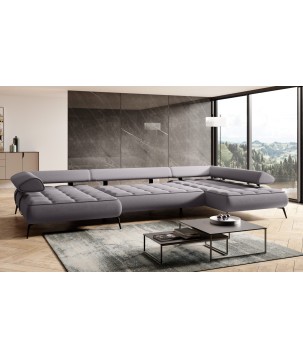 Narożnik SELEDO XL układ U Prawostronny z funkcją elektrycznej regulacji głebokości siedziska WERSAL