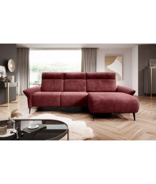 Narożnik STELVIO S układ L Prawostronny z funkcją elektrycznej regulacji głebokości siedziska i oparcia WERSAL