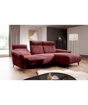 Narożnik STELVIO S układ L Prawostronny z funkcją elektrycznej regulacji głebokości siedziska i oparcia WERSAL