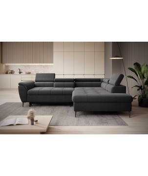 Narożnik TEMPO Prawostronny w układzie L z funkcją spania i pojemnikiem WERSAL